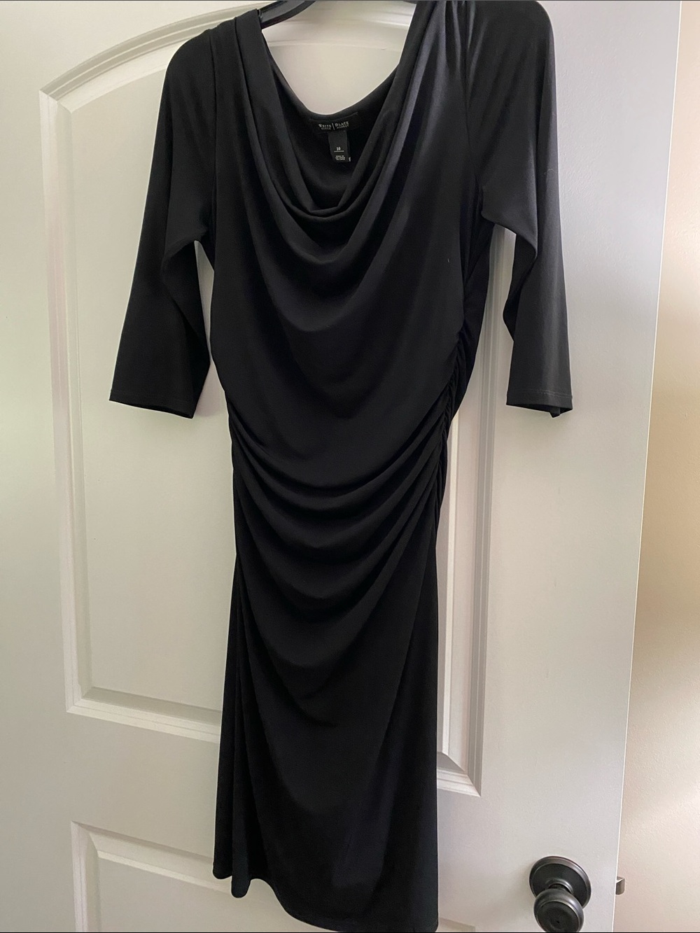 White House Black Market Black Draped Cowl Neck Dress
